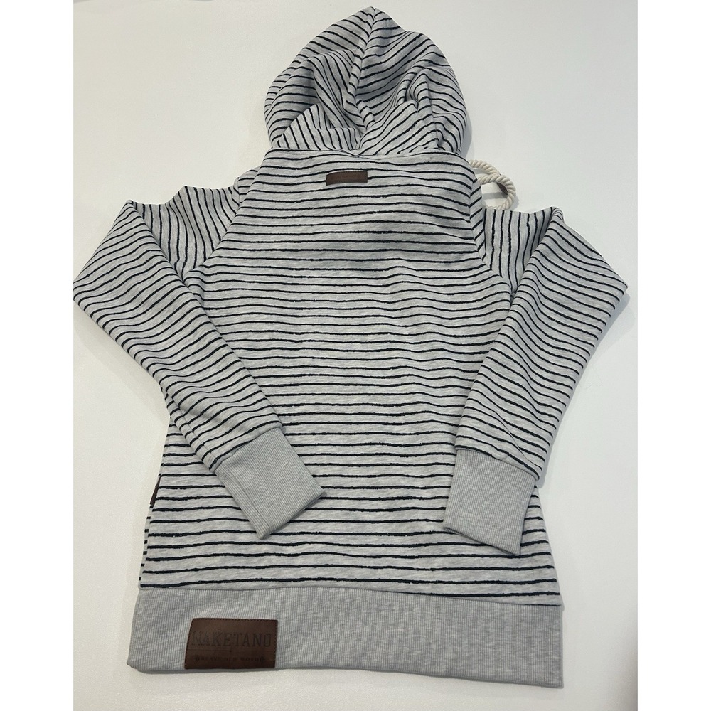 NAKETANO Darth X Striped Funnel Neck Pullover Hoodie Sweatshirt Size Small - Picture 2 of 7